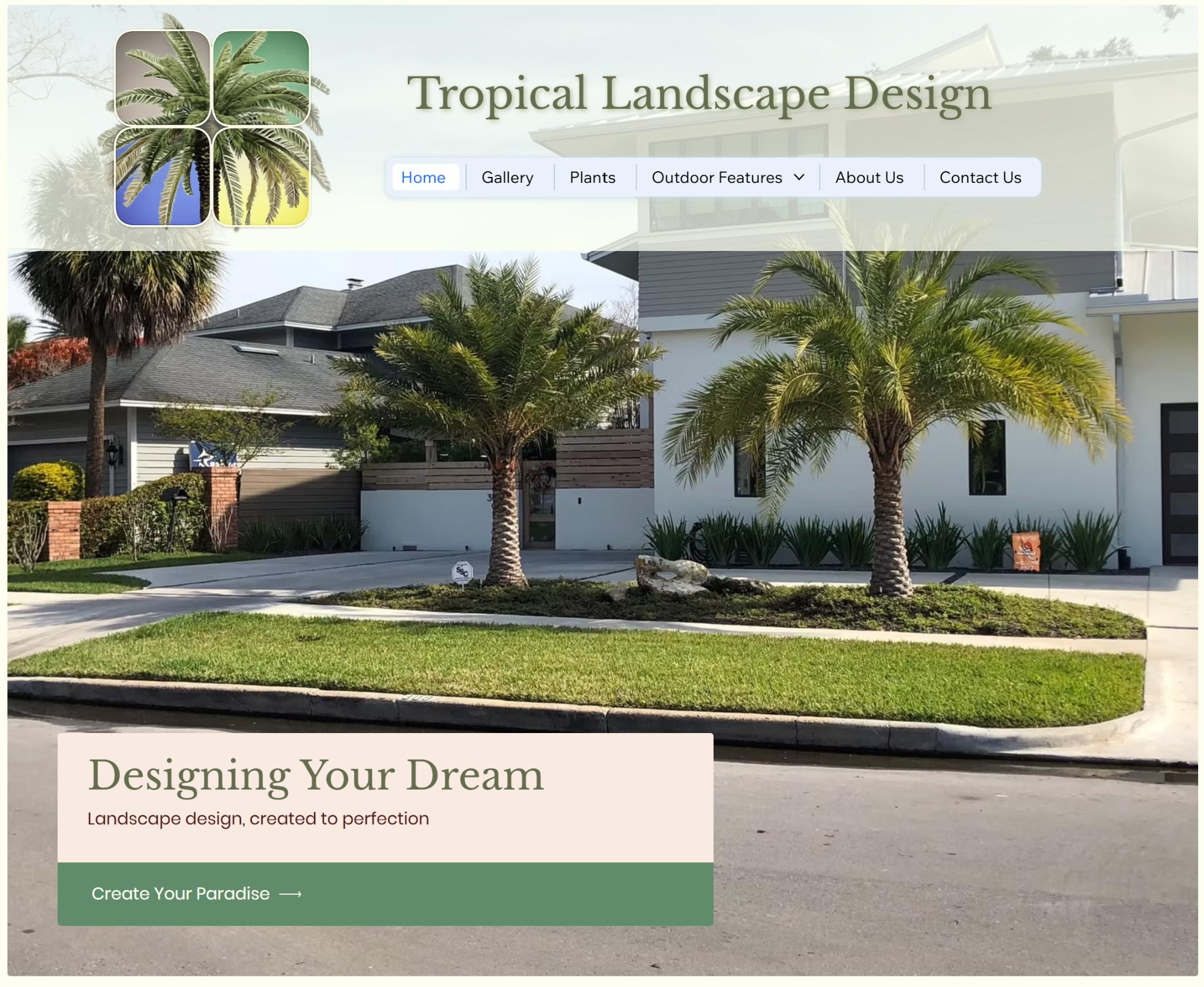 Tropical Landscape tablet website view